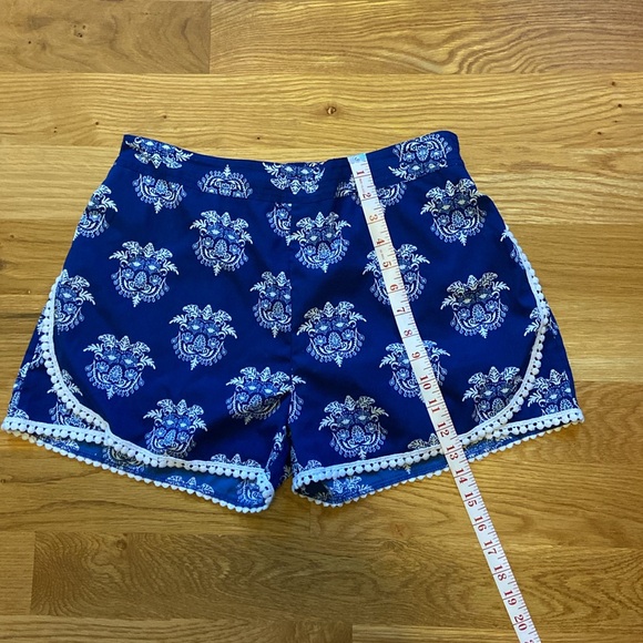 Cynthia Mehra Blue Print Comfy stretch Waist Pajama Lounge Short - Picture 2 of 5